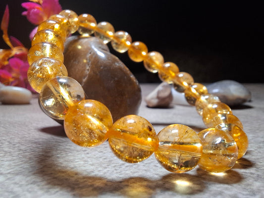 Orange Citrine Bracelet | Abundance, Wealth & Positive Energy Crystal