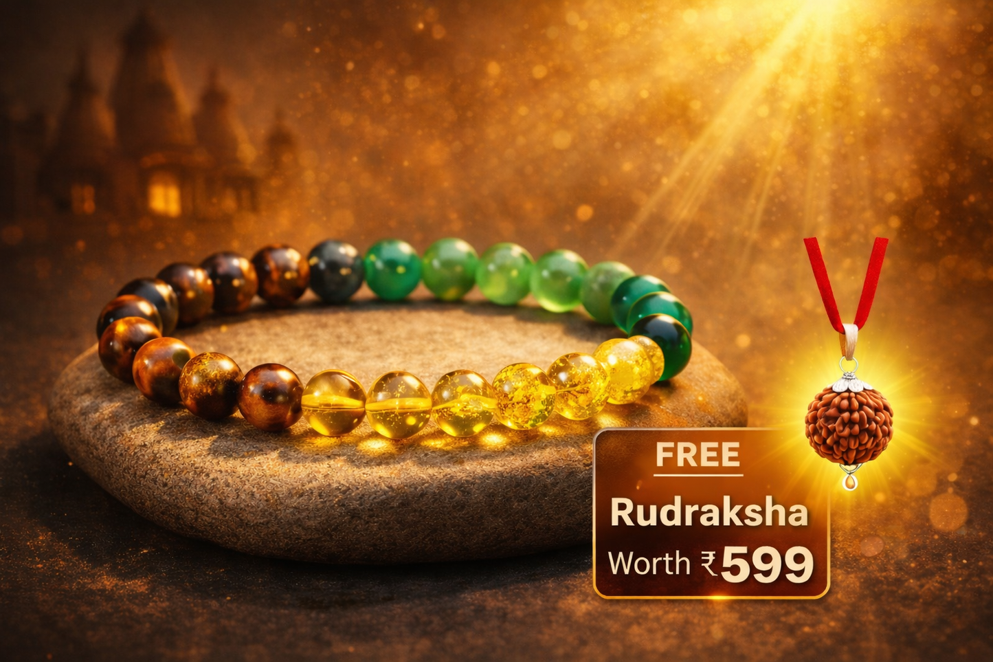 Money Magnet Bracelet with FREE Panchmukhi Rudraksha