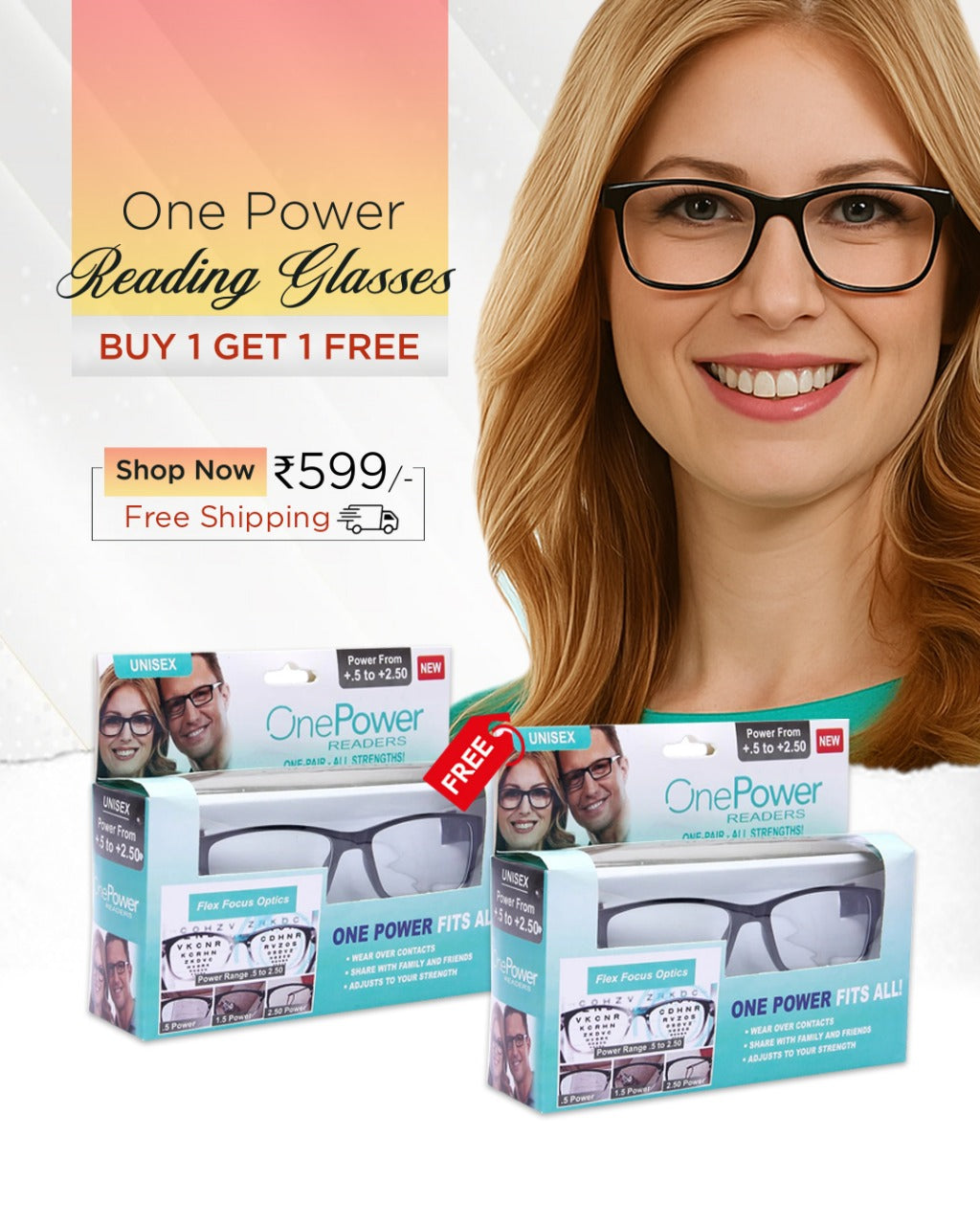 One Power Reading Glass – Buy 1 Get 1 Free!