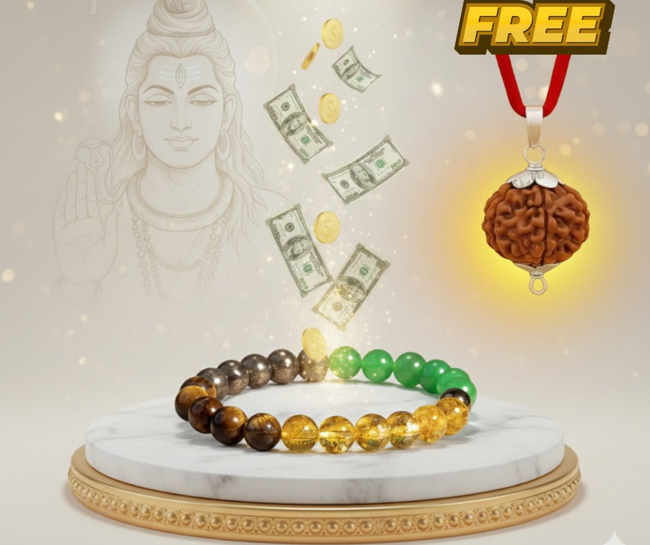 Money Magnet Bracelet with FREE Panchmukhi Rudraksha