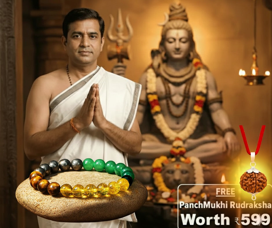 Money Magnet Bracelet with FREE Panchmukhi Rudraksha