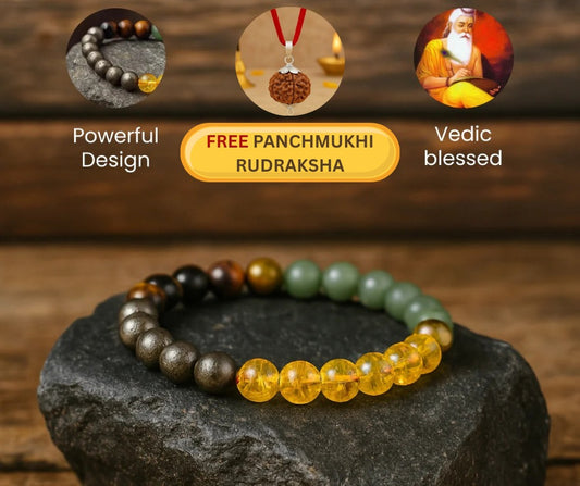 Money Magnet Bracelet with FREE Panchmukhi Rudraksha