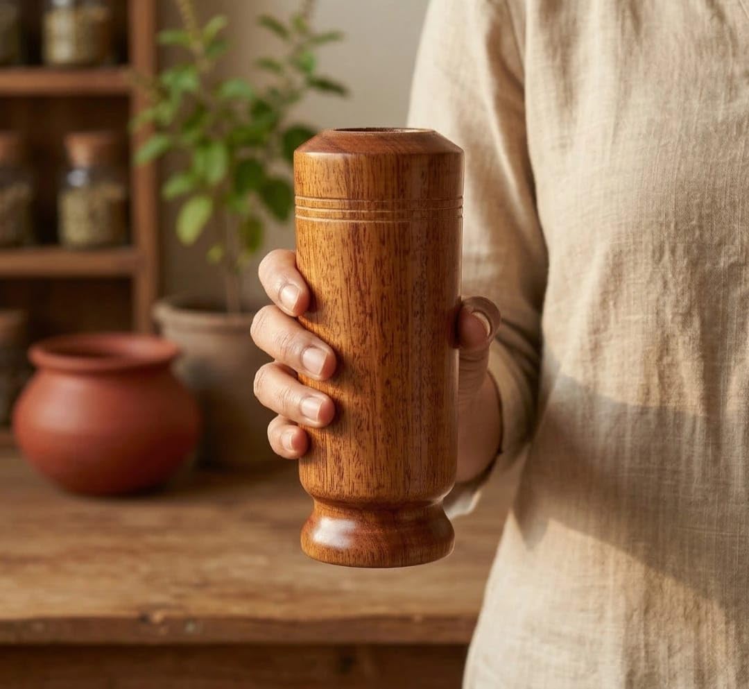 Original Vijaysar  Wood Sugar Control Tumbler | Natural Wooden Drinking Cup