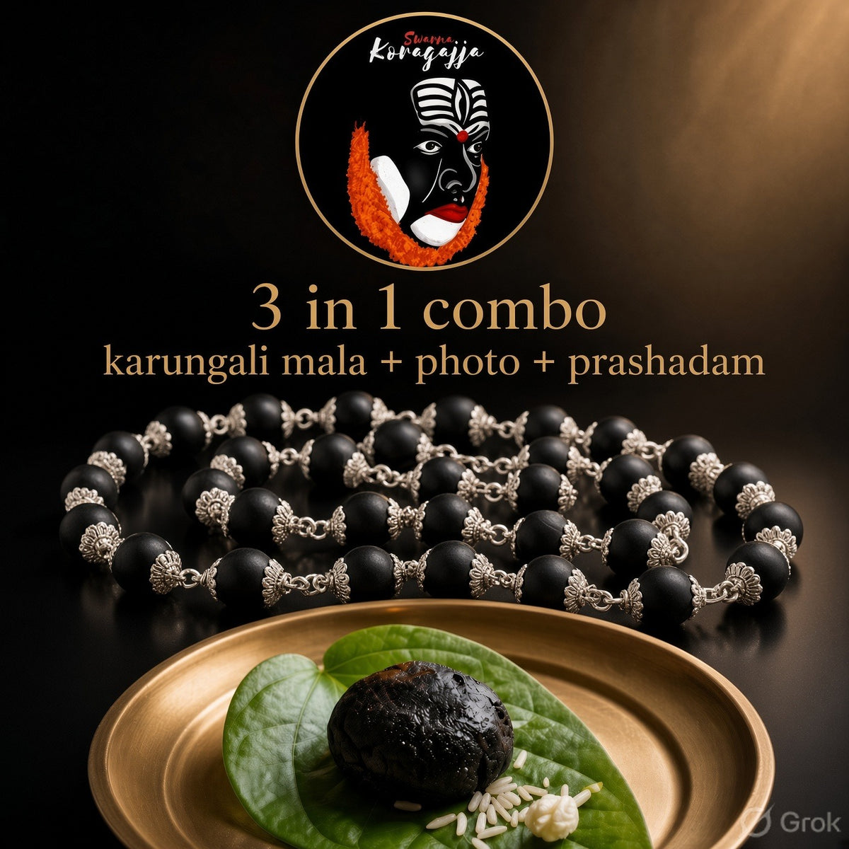 Koragajja Blessed Karungali Mala | With Koragajja Prasada & Personalized Devotee Name Pooja