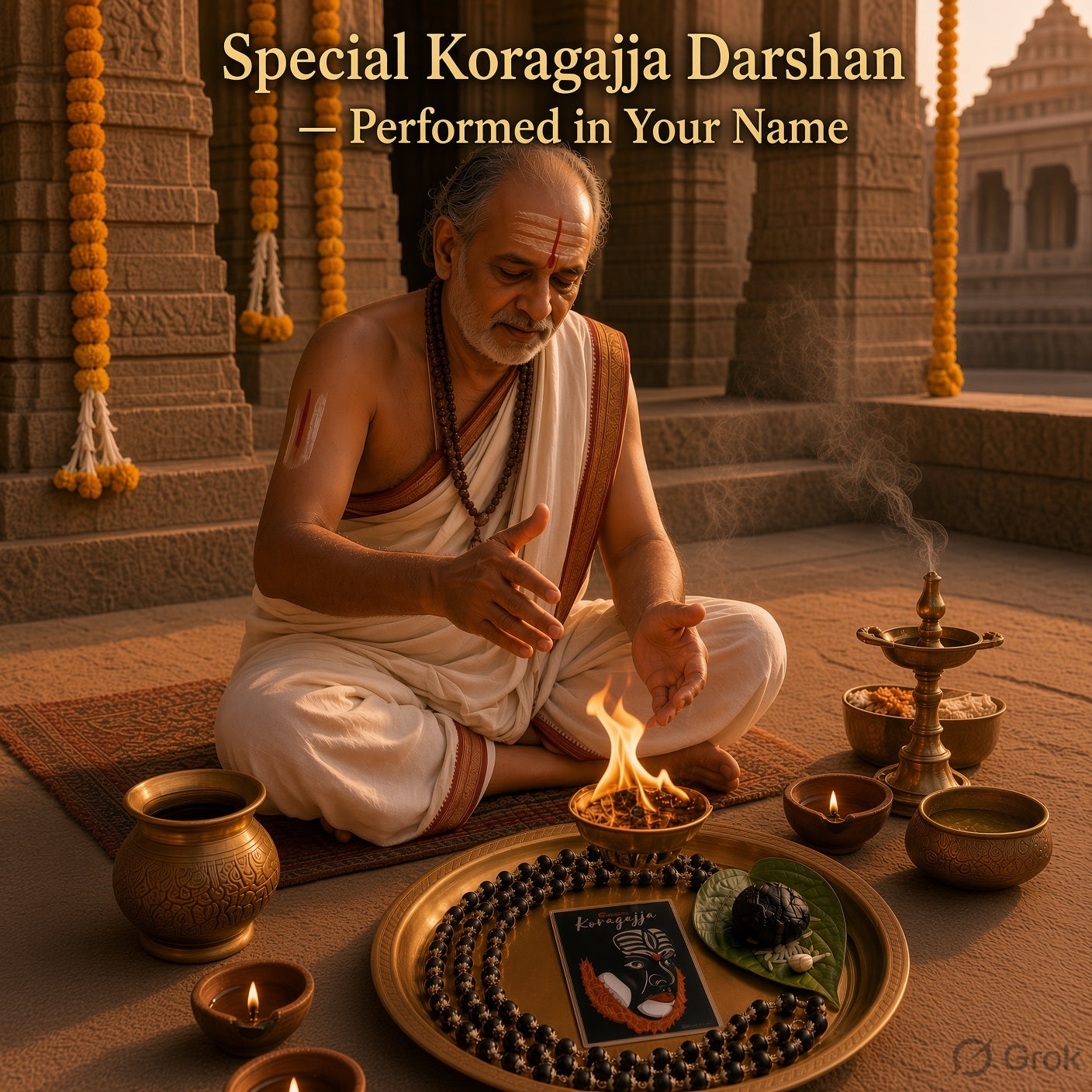 Koragajja Blessed Karungali Mala | With Koragajja Prasada & Personalized Devotee Name Pooja