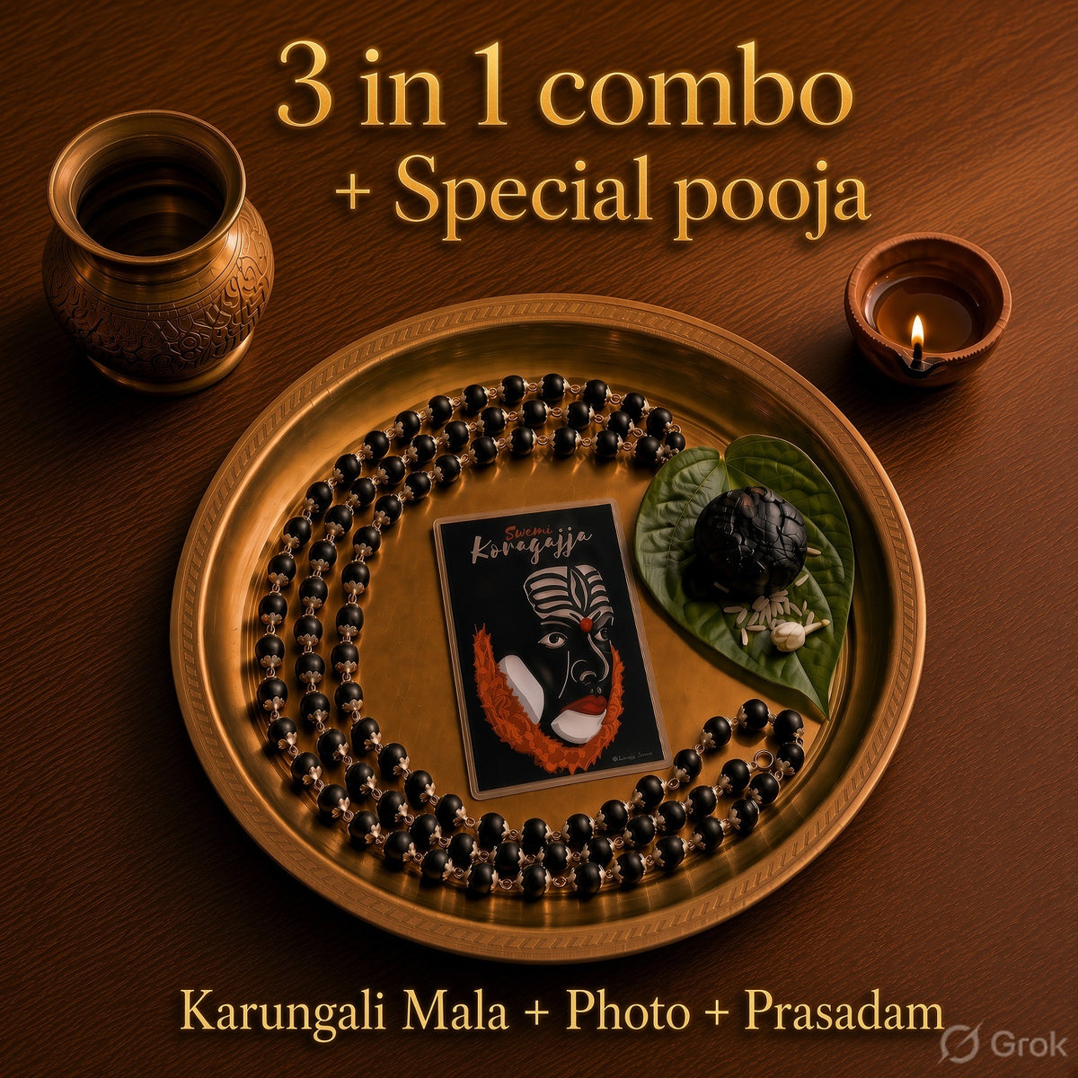 Koragajja Blessed Karungali Mala | With Koragajja Prasada & Personalized Devotee Name Pooja