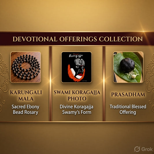 Koragajja Blessed Karungali Mala | With Koragajja Prasada & Personalized Devotee Name Pooja